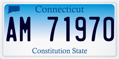 CT license plate AM71970