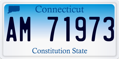 CT license plate AM71973