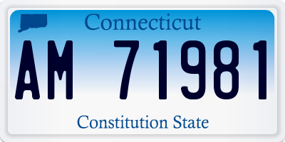 CT license plate AM71981