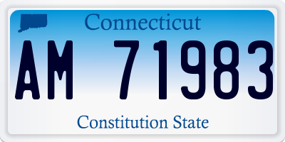 CT license plate AM71983