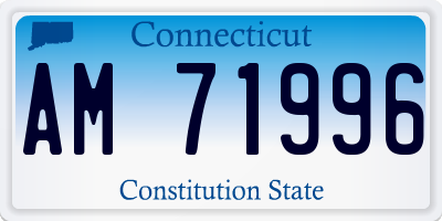 CT license plate AM71996