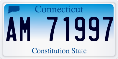 CT license plate AM71997