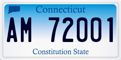 CT license plate AM72001