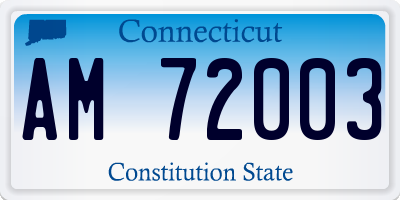 CT license plate AM72003
