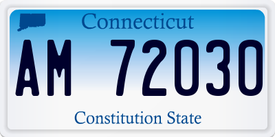 CT license plate AM72030