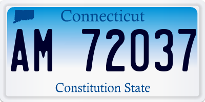 CT license plate AM72037