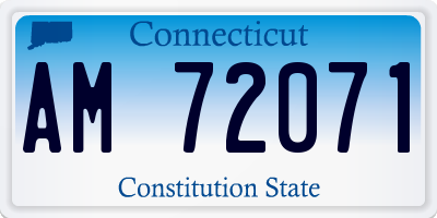 CT license plate AM72071
