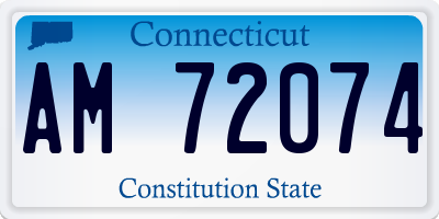 CT license plate AM72074