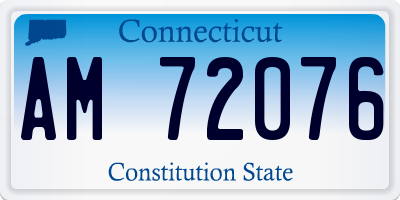 CT license plate AM72076
