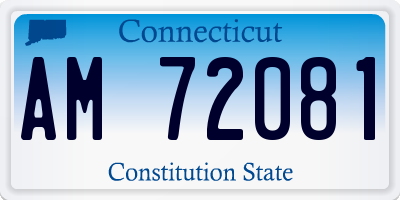 CT license plate AM72081