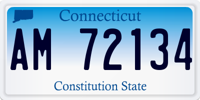 CT license plate AM72134