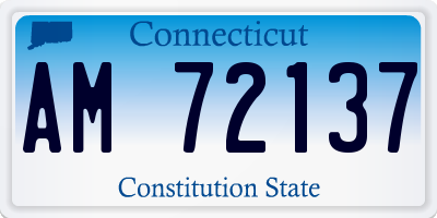 CT license plate AM72137