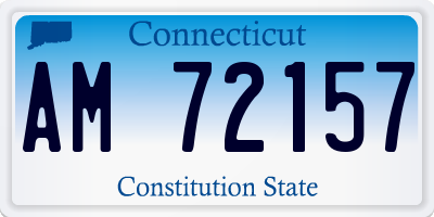 CT license plate AM72157
