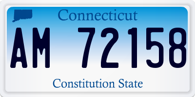 CT license plate AM72158