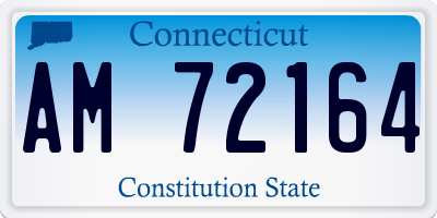CT license plate AM72164