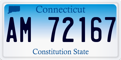 CT license plate AM72167