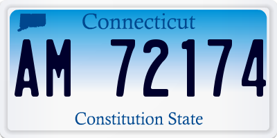 CT license plate AM72174