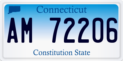 CT license plate AM72206