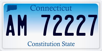CT license plate AM72227