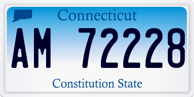 CT license plate AM72228