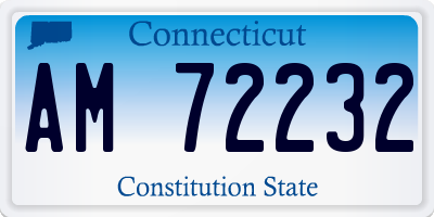CT license plate AM72232
