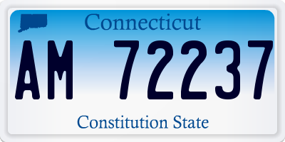 CT license plate AM72237