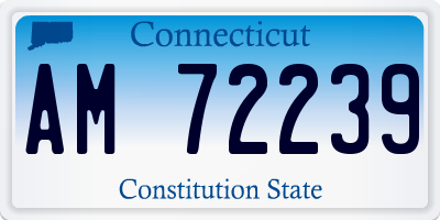 CT license plate AM72239