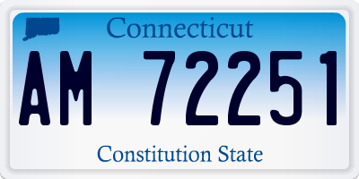 CT license plate AM72251