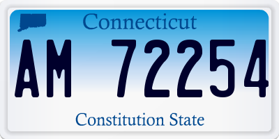 CT license plate AM72254