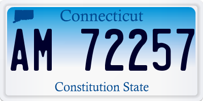 CT license plate AM72257