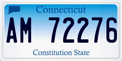 CT license plate AM72276