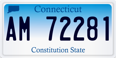 CT license plate AM72281