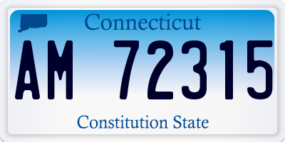 CT license plate AM72315