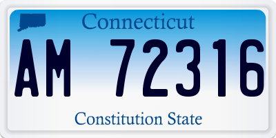 CT license plate AM72316
