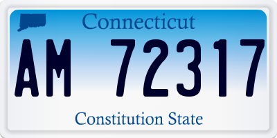 CT license plate AM72317