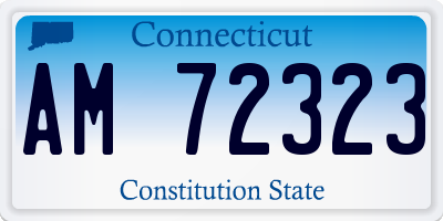 CT license plate AM72323