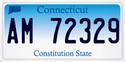 CT license plate AM72329