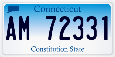 CT license plate AM72331