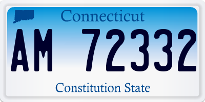 CT license plate AM72332