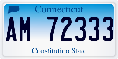 CT license plate AM72333