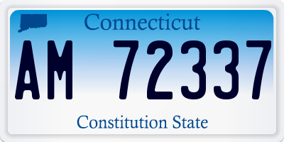 CT license plate AM72337