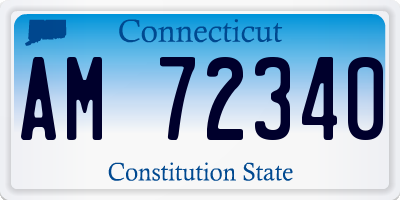 CT license plate AM72340