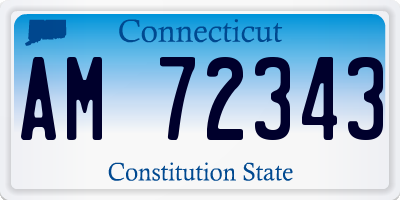 CT license plate AM72343