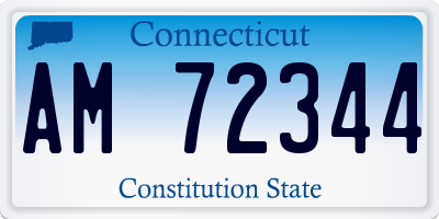 CT license plate AM72344