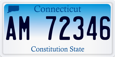 CT license plate AM72346