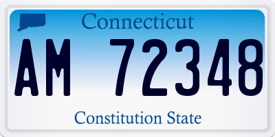 CT license plate AM72348