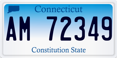 CT license plate AM72349