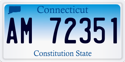CT license plate AM72351