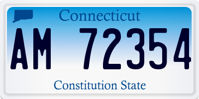 CT license plate AM72354