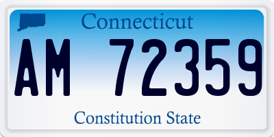 CT license plate AM72359
